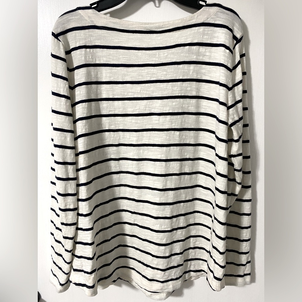 Talbots Women’s Striped Sequined Fox Top - Picture 3 of 5